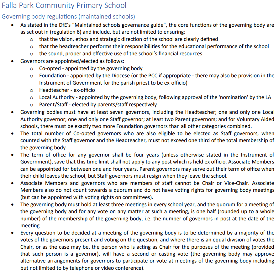 Governing Body Regulations Governing Body Regulations image